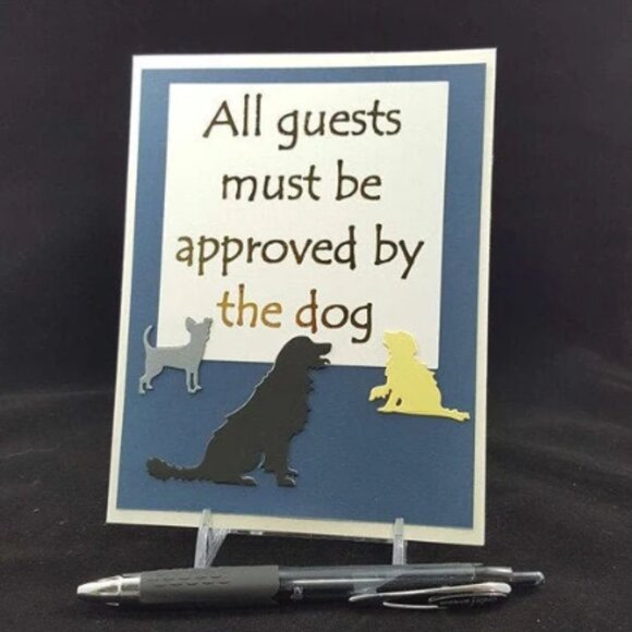 All Guests Must be Approved by‎ the Dog - Pet Note Card w/Envelope - Picture 1 of 4